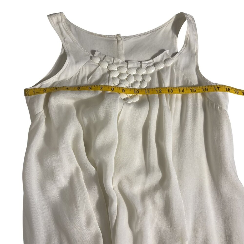 Charles Chang-Lima White Sleeveless Asymmetrical Dress With Button Back & Jewel - Picture 9 of 13